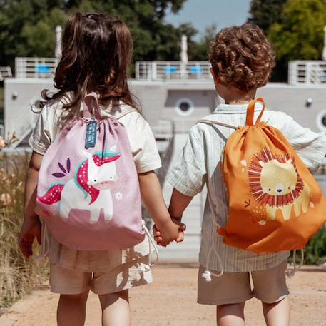 Sac à cordon enfant imperméable pour école piscine et sport Beige+Bleu+Orange+Rose+Vert+Vert menthe 20 - vertbaudet enfant 