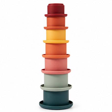 Gobelets empilables en silicone bébé jeu d'éveil et de bain Terracotta 2 - vertbaudet enfant 