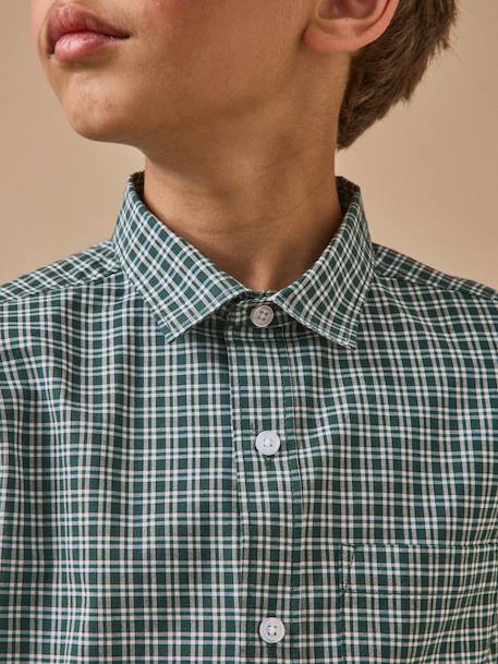 Chemise à carreaux garçon Carreaux bleu+Vert 7 - vertbaudet enfant 