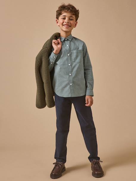 Chemise à carreaux garçon Carreaux bleu+Vert 8 - vertbaudet enfant 
