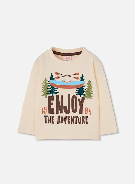 T-shirt garçon maille imprimé aventure Blanc 2 - vertbaudet enfant 