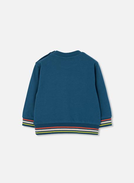 Sweat-shirt garçon molleton imprimé nature Bleu 3 - vertbaudet enfant 
