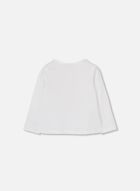 T-shirt fille en maille imprimé et renard Blanc 2 - vertbaudet enfant 