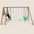 Portique en bois rond 4 agrès avec face à face et toboggan jacinthe Marron 2 - vertbaudet enfant 