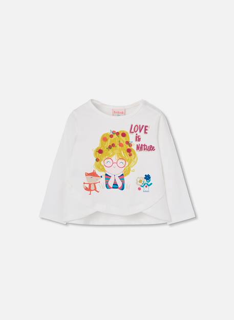 Fille-T-shirt fille en maille imprimé et renard