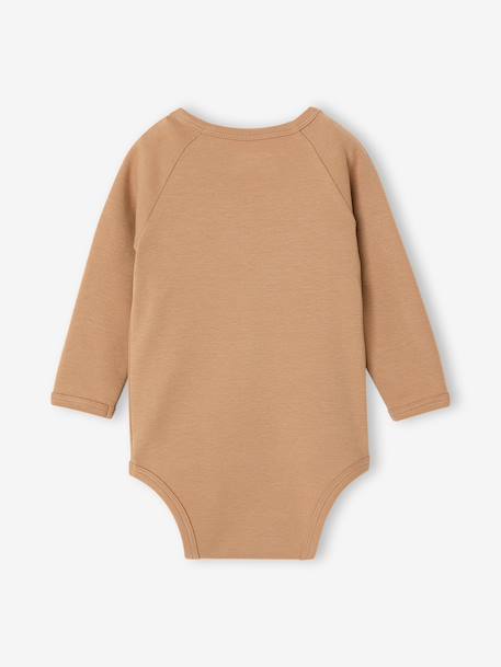Lot de 2 bodies naissance manches longues cappuccino+rose pâle+vert sauge 4 - vertbaudet enfant 