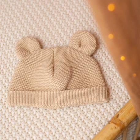 Bonnet en maille avec des petites oreilles #a0b5a5+#b27068+#caab8a+#e0cda9 7 - vertbaudet enfant 