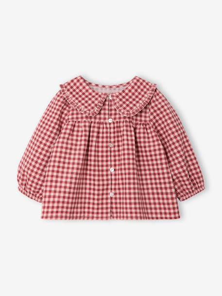 Blouse bébé imprimée en velours rose+vanille 1 - vertbaudet enfant 