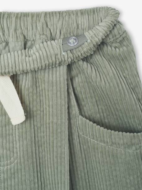 Pantalon fille velours forme loose Léopard+vert de gris+vieux rose 9 - vertbaudet enfant 