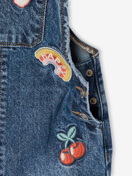 Salopette fille large en denim bleu moyen+denim black+denim gris+stone 4 - vertbaudet enfant 