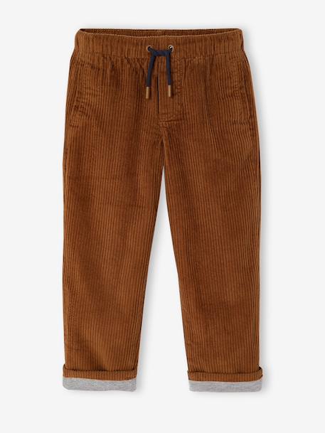 Pantalon large garçon cappuccino+lichen 2 - vertbaudet enfant 