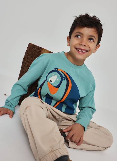 Garçon-T-shirt garçon maille imprimé ours