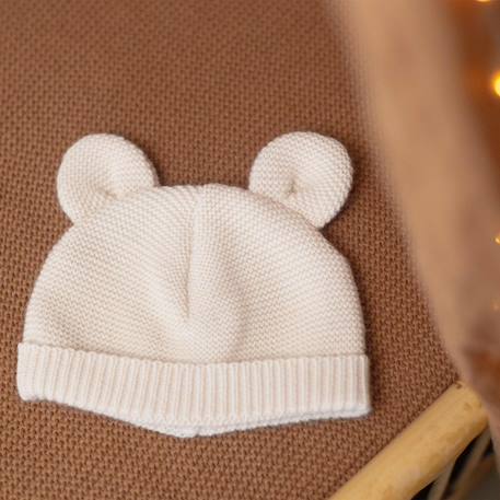 Bonnet en maille avec des petites oreilles #a0b5a5+#b27068+#caab8a+#e0cda9 10 - vertbaudet enfant 