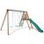 Portique en bois rond 3 agrès avec face à face et toboggan violette Marron 3 - vertbaudet enfant 