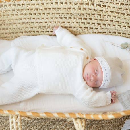 Trousseau naissance bébé en maille #a0b5a5+#b27068+#edbe00+#ffffff 15 - vertbaudet enfant 
