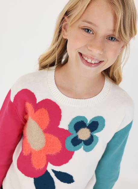 Fille-Pull, gilet, sweat-Pull-Pull fille imprimé fleurs