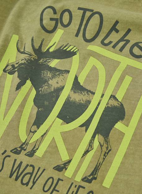 T-shirt garçon maille imprimé élan Vert 3 - vertbaudet enfant 