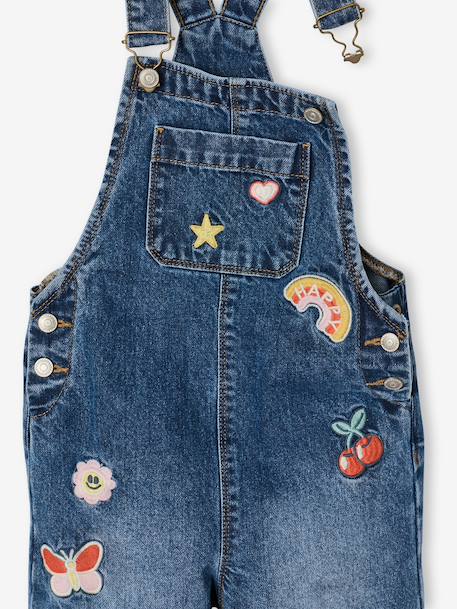 Salopette fille large en denim bleu moyen+denim black+denim gris+stone 3 - vertbaudet enfant 