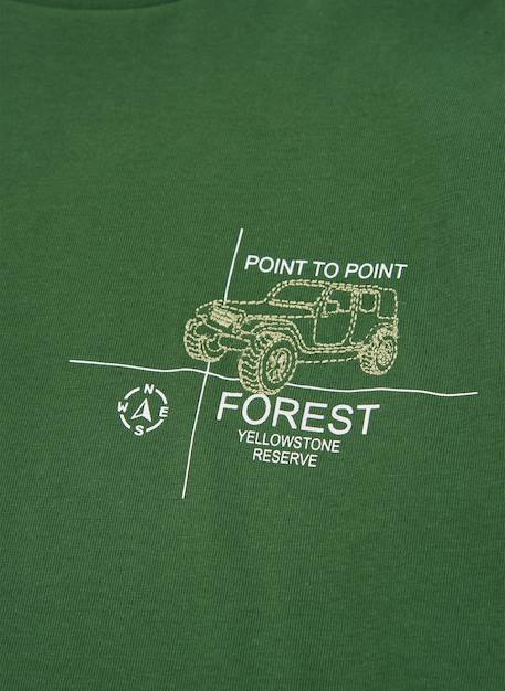 T-shirt garçon en maille imprimé voiture Vert 3 - vertbaudet enfant 