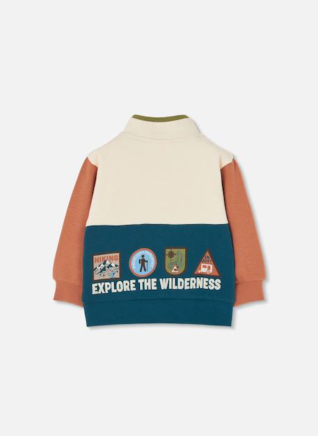 Sweat-shirt garçon molleton hiking adventures Blanc 4 - vertbaudet enfant 