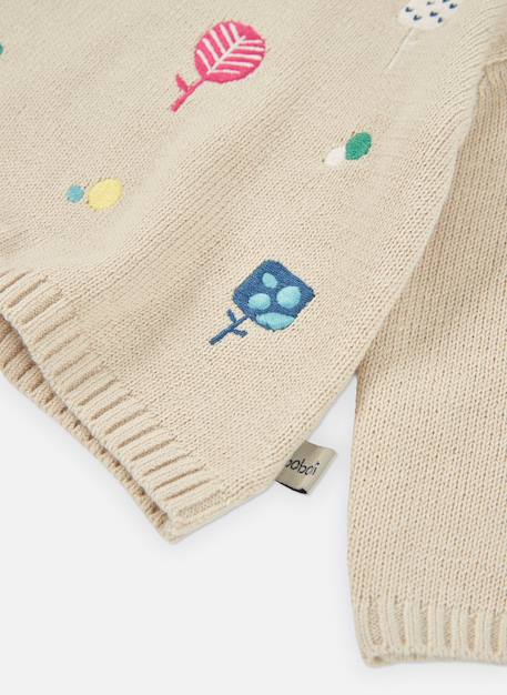 Pull bébé fille brodé d'arbres Beige 4 - vertbaudet enfant 