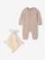 Ensemble combinaison et doudou naissance beige chiné 1 - vertbaudet enfant 