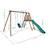 Portique en bois rond 3 agrès balançoire bébé, face à face et toboggan tulipe Marron 5 - vertbaudet enfant 