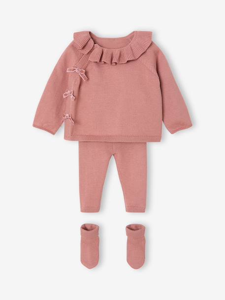 Ensemble bébé fille en tricot blush 1 - vertbaudet enfant 