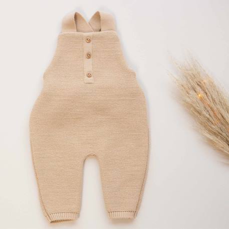 Salopette en maille #a0b5a5+#caab8a+#d6bab2+#e0cda9 9 - vertbaudet enfant 