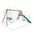 Portique en bois rond 4 agrès avec face à face et toboggan jacinthe Marron 5 - vertbaudet enfant 
