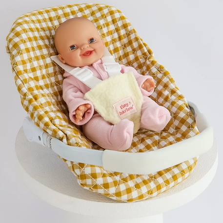 Siège auto pour poupée vichy camel Blanc, rose 3 - vertbaudet enfant 