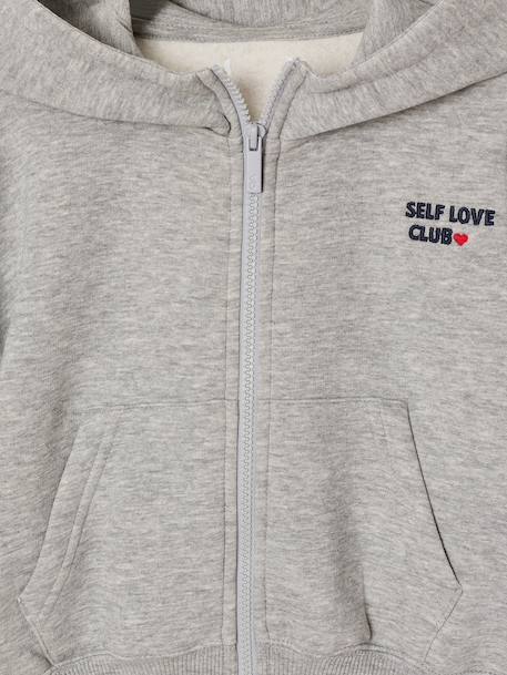 Ensemble jogging fille sweat zippé gris chiné 10 - vertbaudet enfant 