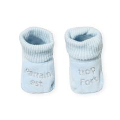 Chaussures-Chaussures bébé 17-26-Chausson pour bébé brodé parrain est trop fort