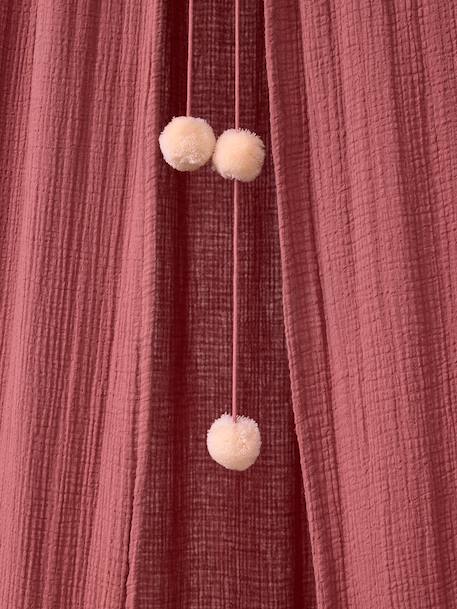 Ciel de lit en gaze de coton avec pompons beige poudré+cannelle+rose+rose+vert sauge 16 - vertbaudet enfant 