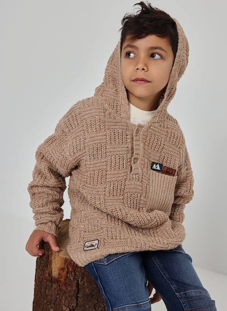 Garçon-Pull, gilet, sweat-Pull-Pull garçon à capuche et patches