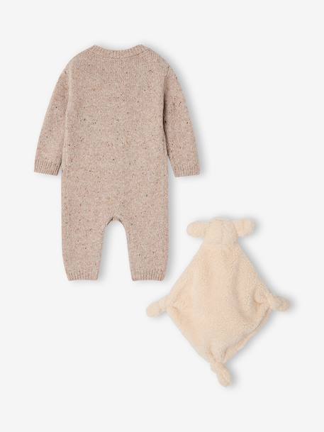 Ensemble combinaison et doudou naissance beige chiné 4 - vertbaudet enfant 