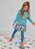 Robe en molleton imprimée fleurs Bleu 1 - vertbaudet enfant 