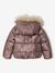 Doudoune à capuche fille doublée maille polaire anthracite+mauve+or+rose poudré 5 - vertbaudet enfant 
