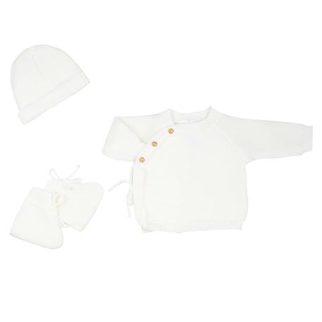 Trousseau naissance bébé en maille #a0b5a5+#b27068+#edbe00+#ffffff 14 - vertbaudet enfant 
