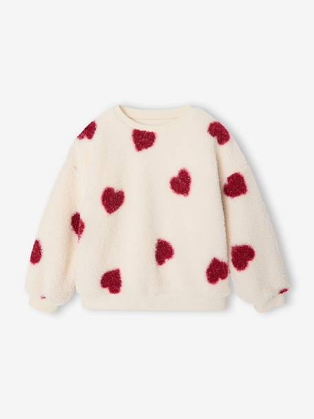 Sweat fille manches longues col rond camel+écru 4 - vertbaudet enfant 