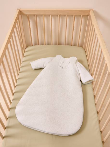 Gigoteuse velours manches amovibles` beige chiné 1 - vertbaudet enfant 