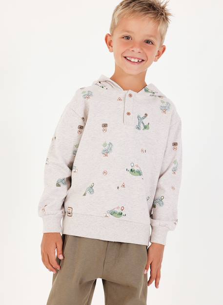 Garçon-Sweat-shirt garçon en molleton imprimé aventure