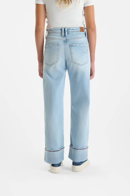 Jean droit revers, longueur 34 Blue 4 - vertbaudet enfant 