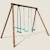 Portique en bois rond 3 agrès avec face à face polo Marron 1 - vertbaudet enfant 