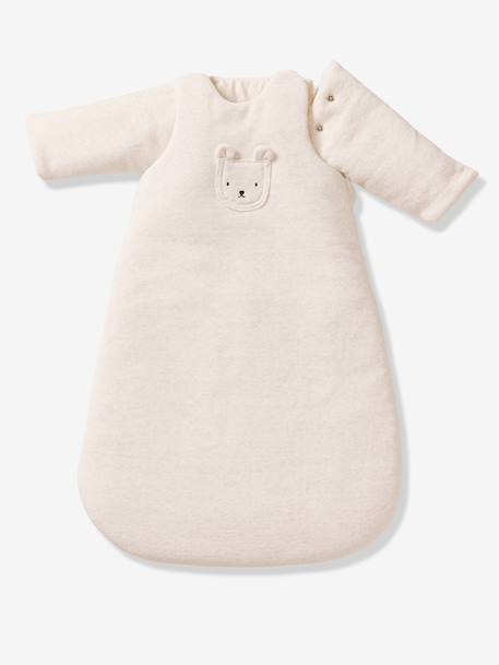 Gigoteuse velours manches amovibles` beige chiné 4 - vertbaudet enfant 