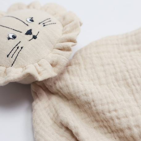 Doudou en mousseline de coton #cce8d2+#e0cda9 5 - vertbaudet enfant 