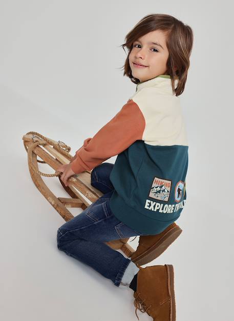 Sweat-shirt garçon molleton hiking adventures Blanc 2 - vertbaudet enfant 