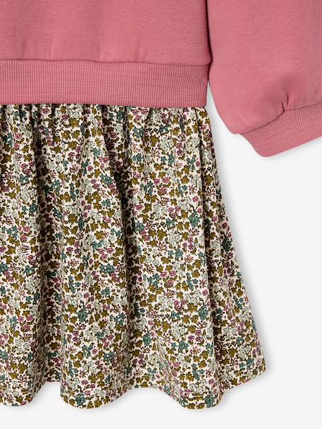 Robe bi-matière fille anthracite+corail+écru+mauve+vert sauge 15 - vertbaudet enfant 