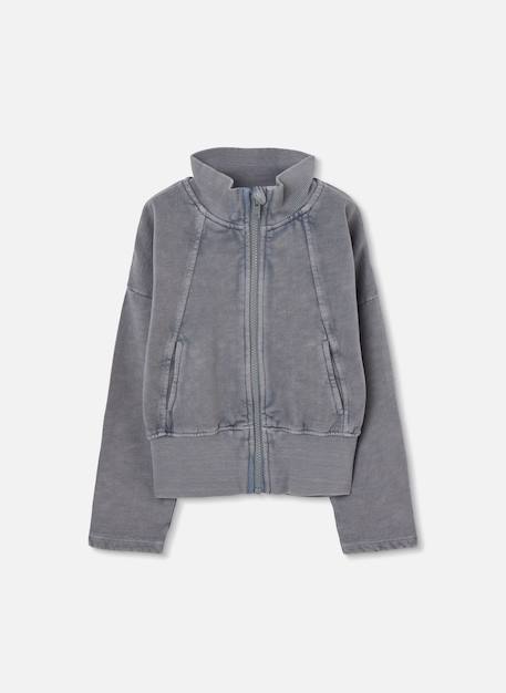 Veste fille en molleton avec fermeture éclair Gris 2 - vertbaudet enfant 