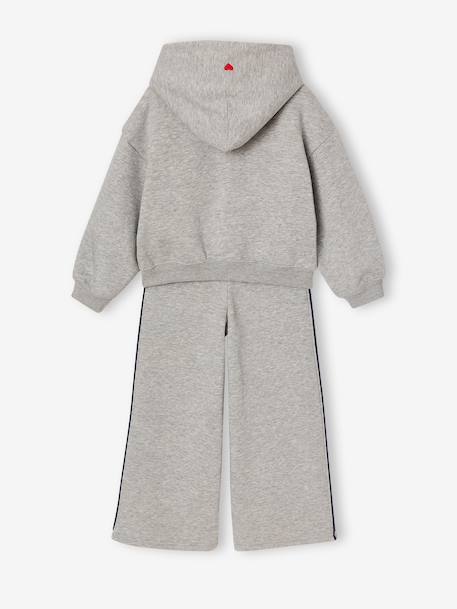 Ensemble jogging fille sweat zippé gris chiné 9 - vertbaudet enfant 